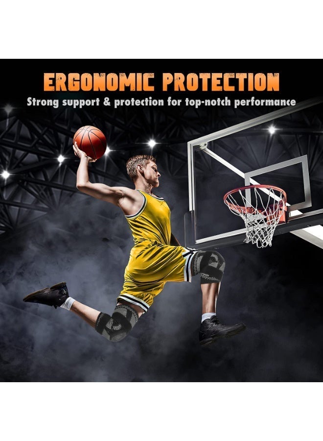 Bincoo 2 Pcs Sports Knee Brace Pads Support With Adjustable Strap Wrap,Anti-Slip Comfortable Breathable,Relieve Knee Pressure,For Running,Cycling,Basketball,Gym,Size XL (Black) - Image 5